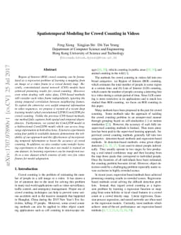 Spatiotemporal Modeling for Crowd Counting in Videos