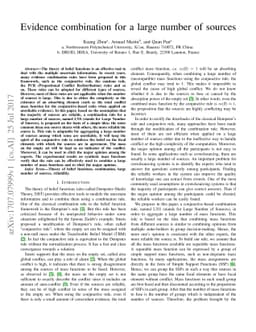 Evidence combination for a large number of sources