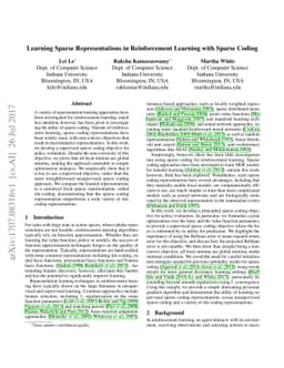 Learning Sparse Representations in Reinforcement Learning with Sparse
  Coding