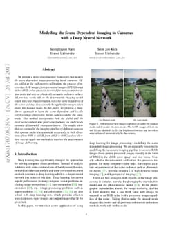 Modelling the Scene Dependent Imaging in Cameras with a Deep Neural
  Network