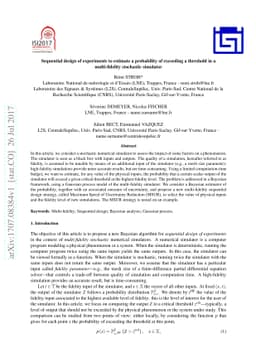 Sequential design of experiments to estimate a probability of exceeding
  a threshold in a multi-fidelity stochastic simulator
