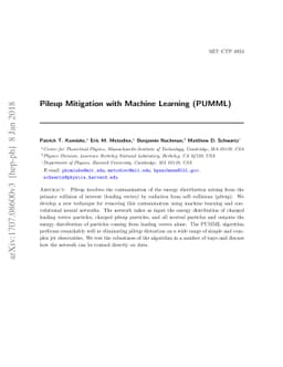 Pileup Mitigation with Machine Learning (PUMML)
