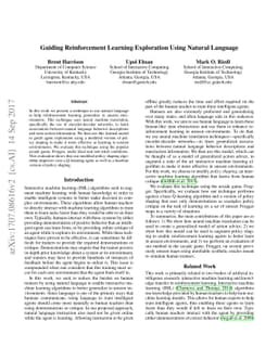 Guiding Reinforcement Learning Exploration Using Natural Language