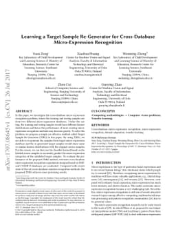 Learning a Target Sample Re-Generator for Cross-Database
  Micro-Expression Recognition