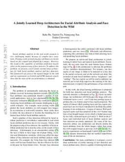 A Jointly Learned Deep Architecture for Facial Attribute Analysis and
  Face Detection in the Wild