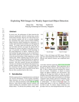 Exploiting Web Images for Weakly Supervised Object Detection