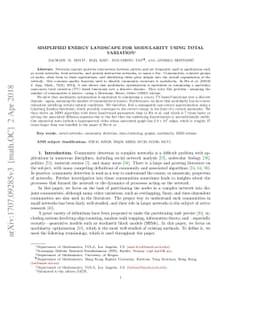 Simplified Energy Landscape for Modularity Using Total Variation