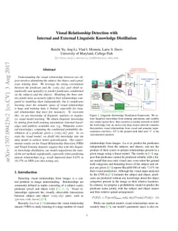 Visual Relationship Detection with Internal and External Linguistic
  Knowledge Distillation