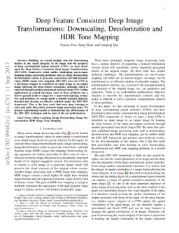 Deep Feature Consistent Deep Image Transformations: Downscaling,
  Decolorization and HDR Tone Mapping
