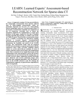 LEARN: Learned Experts' Assessment-based Reconstruction Network for
  Sparse-data CT