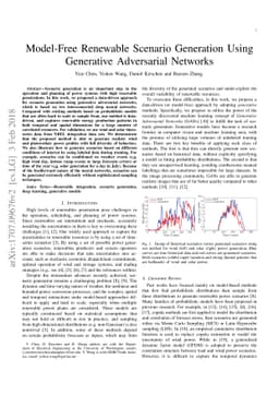 Model-Free Renewable Scenario Generation Using Generative Adversarial
  Networks