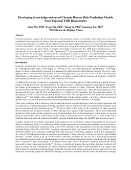 Developing Knowledge-enhanced Chronic Disease Risk Prediction Models
  from Regional EHR Repositories