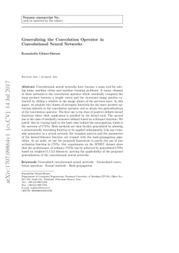 Generalizing the Convolution Operator in Convolutional Neural Networks