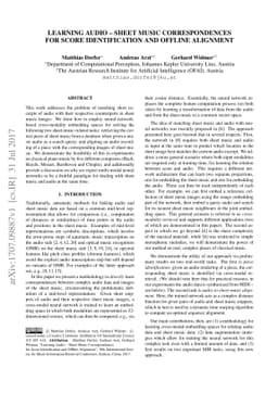 Learning Audio - Sheet Music Correspondences for Score Identification
  and Offline Alignment