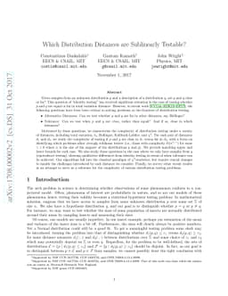 Which Distribution Distances are Sublinearly Testable?