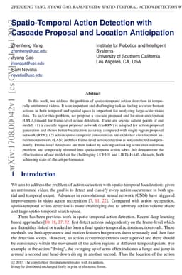 Spatio-Temporal Action Detection with Cascade Proposal and Location
  Anticipation