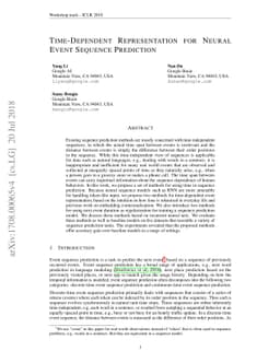 Time-Dependent Representation for Neural Event Sequence Prediction