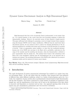 Dynamic Linear Discriminant Analysis in High Dimensional Space