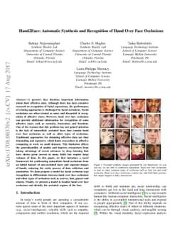 Hand2Face: Automatic Synthesis and Recognition of Hand Over Face
  Occlusions