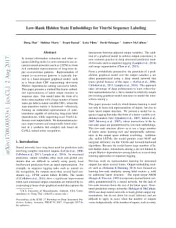 Low-Rank Hidden State Embeddings for Viterbi Sequence Labeling