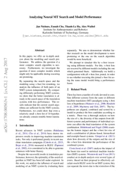 Analyzing Neural MT Search and Model Performance