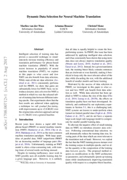 Dynamic Data Selection for Neural Machine Translation