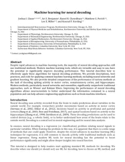 Machine learning for neural decoding