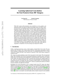 Learning Spherical Convolution for Fast Features from 360° Imagery