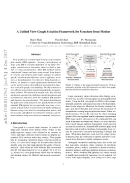 A Unified View-Graph Selection Framework for Structure from Motion