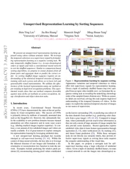 Unsupervised Representation Learning by Sorting Sequences