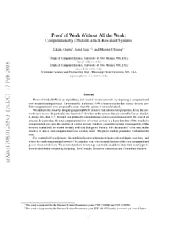 Proof of Work Without All the Work: Computationally Efficient
  Attack-Resistant Systems