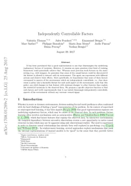 Independently Controllable Factors
