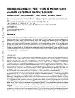 Hashtag Healthcare: From Tweets to Mental Health Journals Using Deep
  Transfer Learning