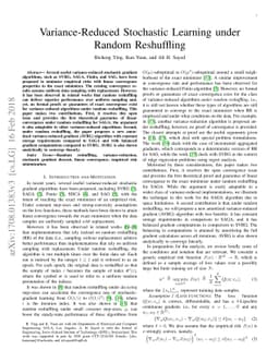 Variance-Reduced Stochastic Learning under Random Reshuffling