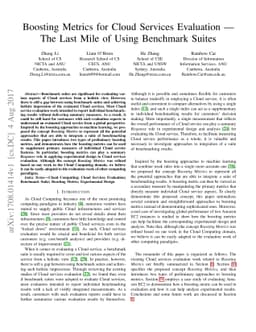 Boosting Metrics for Cloud Services Evaluation -- The Last Mile of Using
  Benchmark Suites