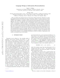 Language Design as Information Renormalization