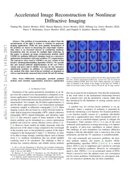 Accelerated Image Reconstruction for Nonlinear Diffractive Imaging