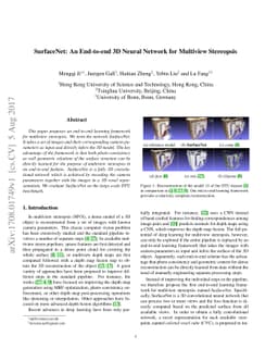 SurfaceNet: An End-to-end 3D Neural Network for Multiview Stereopsis