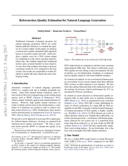 Referenceless Quality Estimation for Natural Language Generation