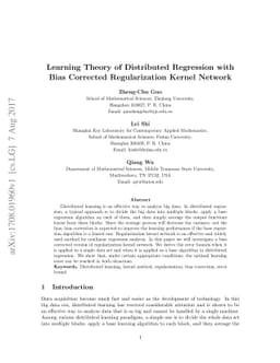 Learning Theory of Distributed Regression with Bias Corrected
  Regularization Kernel Network