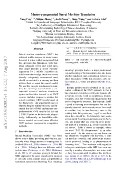 Memory-augmented Neural Machine Translation