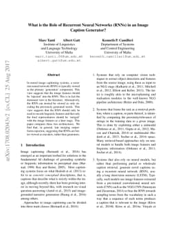 What is the Role of Recurrent Neural Networks (RNNs) in an Image Caption
  Generator?