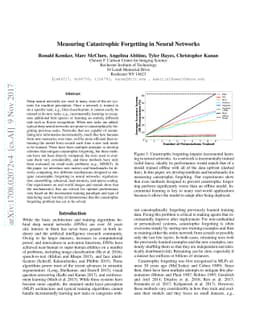 Measuring Catastrophic Forgetting in Neural Networks