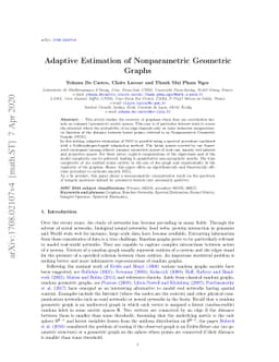 Adaptive Estimation of Nonparametric Geometric Graphs