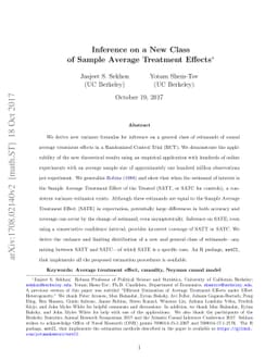 Inference on a New Class of Sample Average Treatment Effects