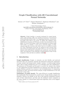 Graph Classification with 2D Convolutional Neural Networks