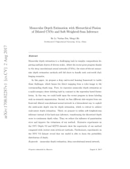 Monocular Depth Estimation with Hierarchical Fusion of Dilated CNNs and
  Soft-Weighted-Sum Inference