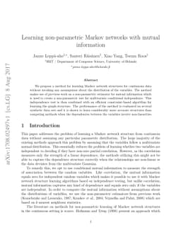 Learning non-parametric Markov networks with mutual information