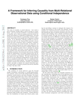 A Framework for Inferring Causality from Multi-Relational Observational
  Data using Conditional Independence