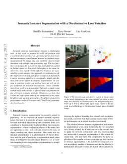 Semantic Instance Segmentation with a Discriminative Loss Function